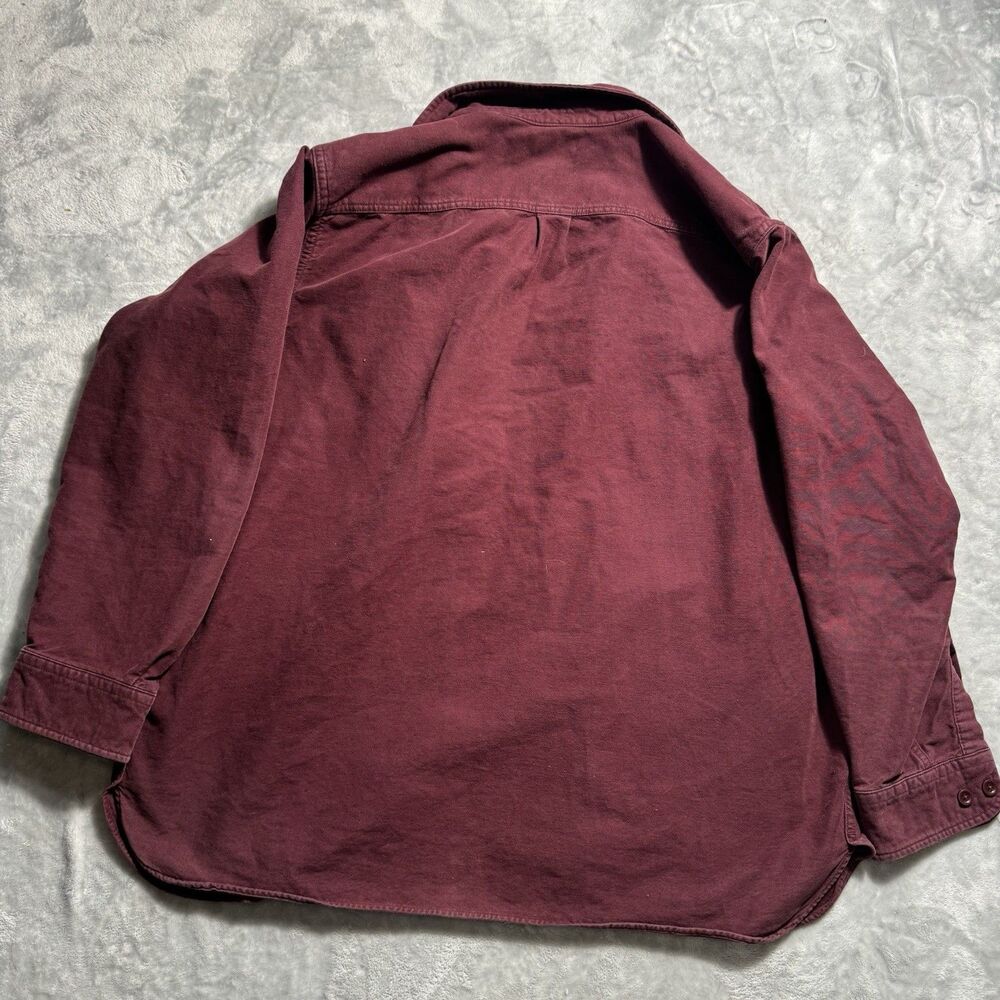 L.L. Bean Shirt Men’s XL Tall Burgundy Corduroy Button Front Traditional Fit - Picture 6 of 7